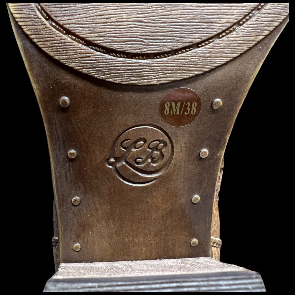 LUCKY BRAND Espositoh Women 8M Honey Pebbled Br own Leather Knee High Boots Ride - Picture 13 of 16